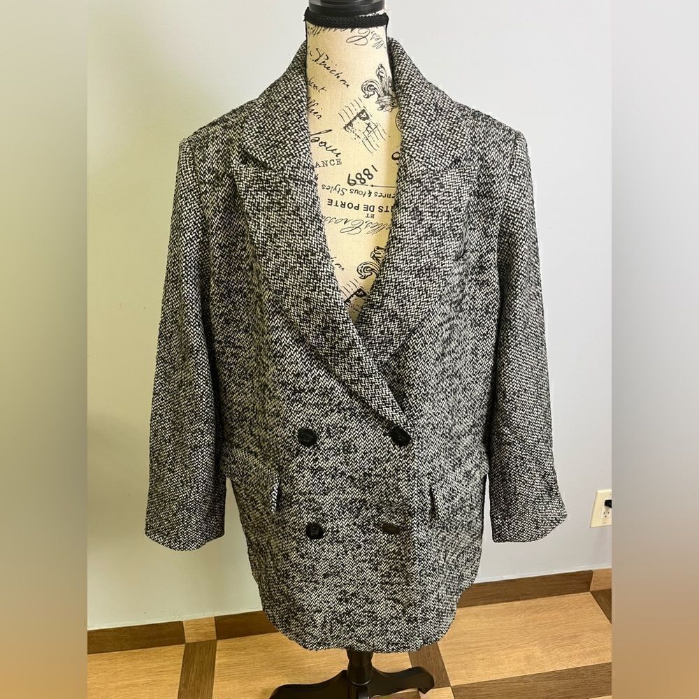 & OTHER STORIES RELAXED DOUBLE BREASTED Wool Blend JACKET NWT Size 10